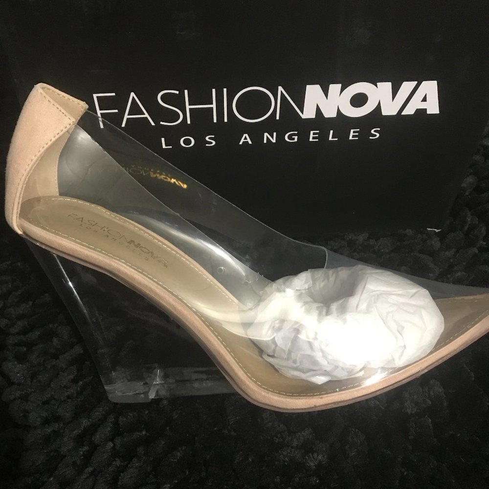 CLEAR NUDE WEDGE